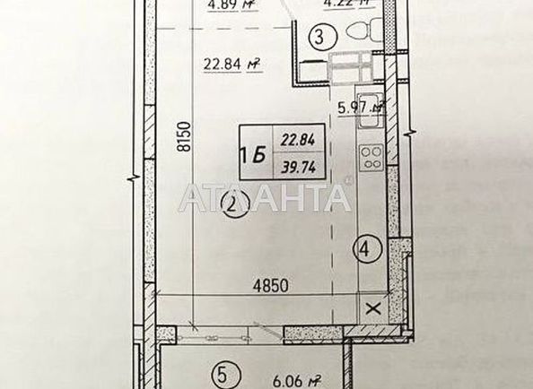 1-комнатная квартира по адресу ул. Полесская (площадь 40 м²) - Atlanta.ua
