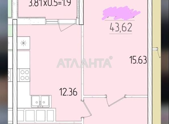 1-room apartment apartment by the address st. Krasnova (area 43,6 m2) - Atlanta.ua - photo 4
