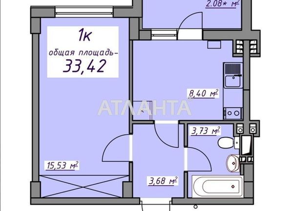 1-комнатная квартира по адресу ул. Европейская (площадь 33,4 м2) - Atlanta.ua - фото 4
