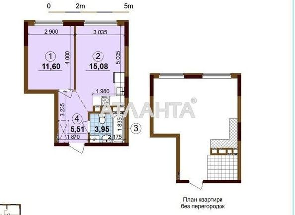 1-room apartment apartment by the address st. Ivana Vygovskogo (area 37,0 m2) - Atlanta.ua - photo 2