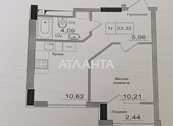 1-комнатная квартира по адресу 7 км овидиопольской дор. (площадь 33,3 м2) - Atlanta.ua - фото 2
