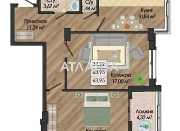 2-rooms apartment apartment by the address st. Nikolaevskaya (area 64,0 m2) - Atlanta.ua - photo 6