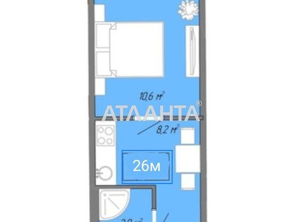 1-комнатная квартира по адресу Небесной Сотни пр. (площадь 26,0 м2) - Atlanta.ua - фото 9