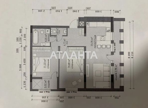 2-rooms apartment apartment by the address st. Striyska (area 68,8 m2) - Atlanta.ua