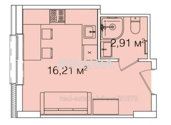 1-room apartment apartment by the address st. Shevchenko T ul (area 19,2 m2) - Atlanta.ua - photo 5