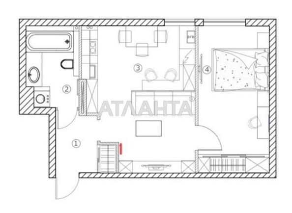 1-room apartment apartment by the address st. Malinovskogo marsh (area 46,8 m2) - Atlanta.ua - photo 8