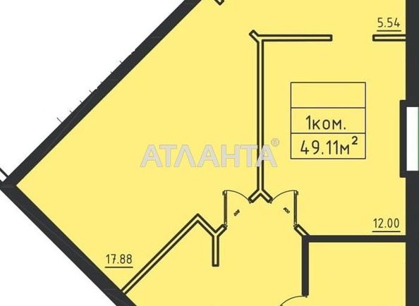 1-кімнатна квартира за адресою вул. Дача Ковалевського (площа 45,4 м²) - Atlanta.ua - фото 2