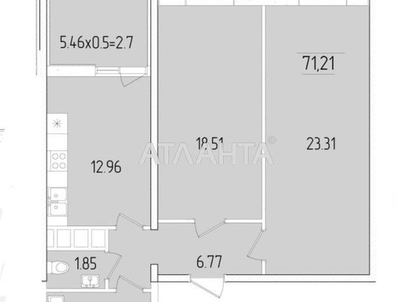 2-rooms apartment apartment by the address st. Krasnova (area 71,2 m²) - Atlanta.ua - photo 3
