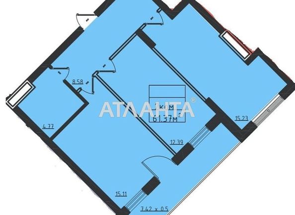 2-rooms apartment apartment by the address st. Dacha kovalevskogo Amundsena (area 61,4 m2) - Atlanta.ua