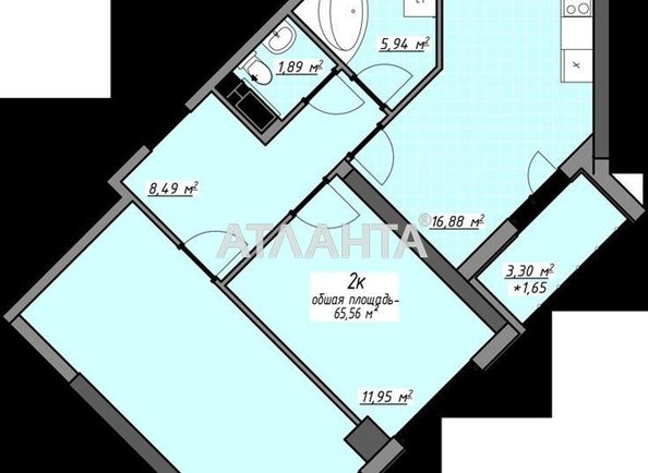 2-rooms apartment apartment by the address st. Glushko ak pr Dimitrova pr (area 65,6 m2) - Atlanta.ua - photo 2