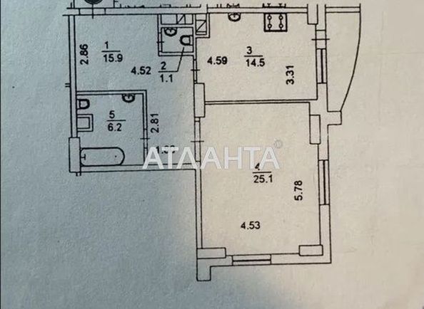 2-комнатная квартира по адресу бульвар Кольцова (площадь 64,9 м2) - Atlanta.ua - фото 16