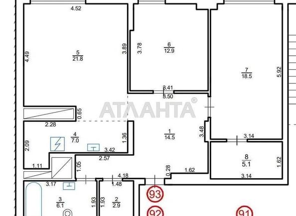 3-кімнатна квартира за адресою Хмельницького Б. Вул. (площа 88,8 м²) - Atlanta.ua - фото 23