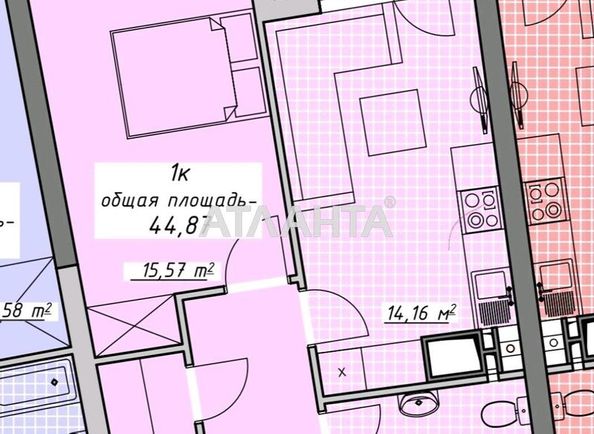 1-room apartment apartment by the address st. Kurortnyy per (area 44,8 m2) - Atlanta.ua - photo 6