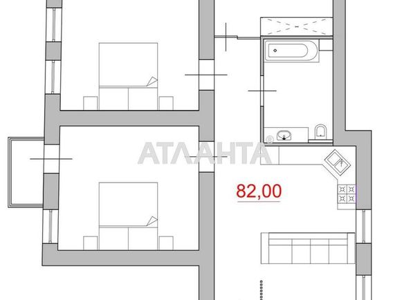2-комнатная квартира по адресу ул. Асташкина (площадь 80,0 м2) - Atlanta.ua - фото 12