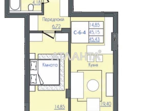 1-комнатная квартира по адресу Фонтанская дор. (площадь 47,7 м2) - Atlanta.ua