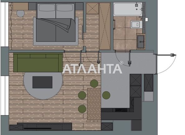 1-комнатная квартира по адресу ул. Филатова ак. (площадь 47,4 м2) - Atlanta.ua