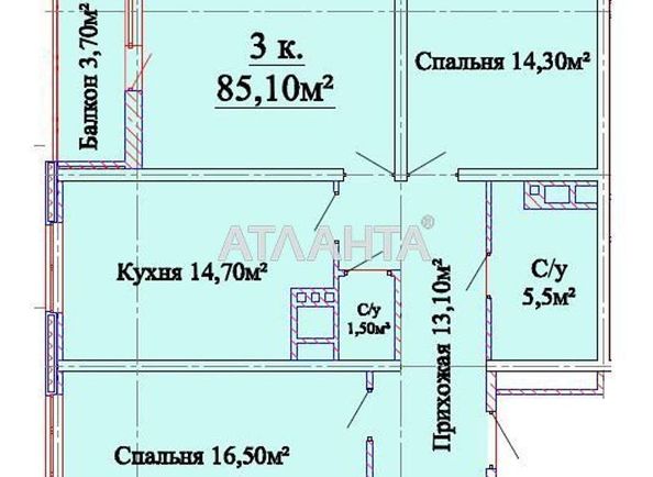 3-rooms apartment apartment by the address st. Lyustdorfskaya dor Chernomorskaya dor (area 86,0 m2) - Atlanta.ua - photo 21