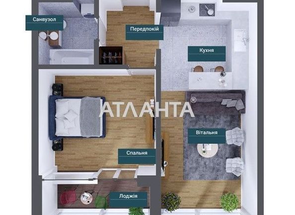 2-rooms apartment apartment by the address st. Frantsuzskiy bul Proletarskiy bul (area 48,7 m2) - Atlanta.ua - photo 17