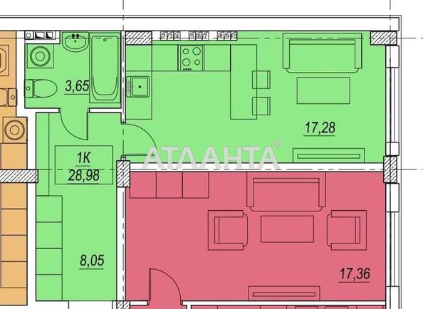 1-room apartment apartment by the address st. Vokzalnyy per (area 29,0 m2) - Atlanta.ua - photo 4