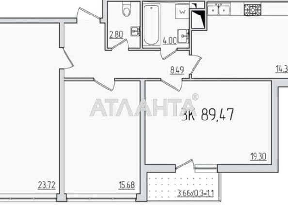 3-комнатная квартира по адресу ул. Генуэзская (площадь 89,0 м2) - Atlanta.ua - фото 9
