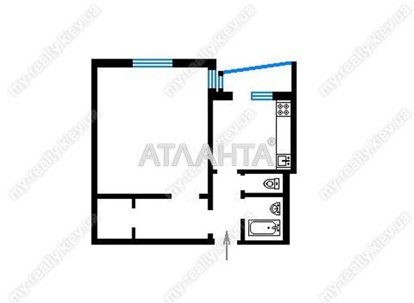 1-комнатная квартира по адресу пл. Оболонская (площадь 35,0 м2) - Atlanta.ua - фото 14