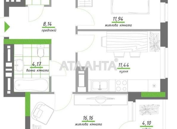 2-rooms apartment apartment by the address st. Prosp Pobedy (area 60,2 m2) - Atlanta.ua - photo 10