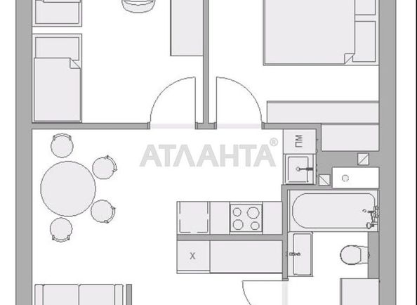 2-комнатная квартира по адресу ул. Жемчужная (площадь 43,5 м²) - Atlanta.ua - фото 11