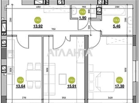 2-rooms apartment apartment by the address st. Rudnenska (area 68,1 m2) - Atlanta.ua - photo 5