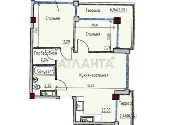 2-комнатная квартира по адресу ул. Софиевская (площадь 53,0 м2) - Atlanta.ua - фото 3