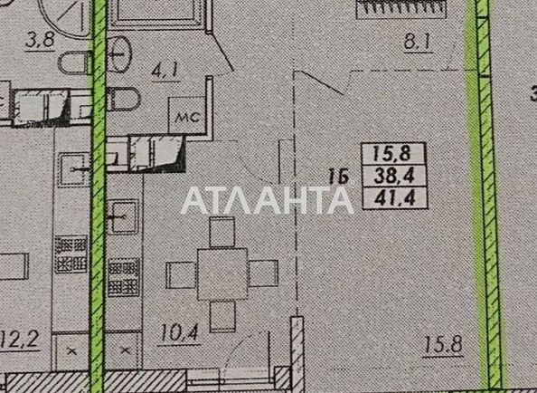 1-комнатная квартира по адресу ул. Прохоровская (площадь 41,4 м2) - Atlanta.ua - фото 3
