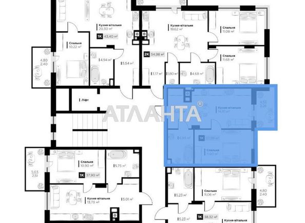 1-room apartment apartment by the address st. Orlika Pilipa (area 38,0 m2) - Atlanta.ua - photo 9