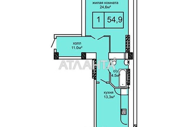 1-room apartment apartment by the address st. Kostandi (area 57 m²) - Atlanta.ua - photo 2