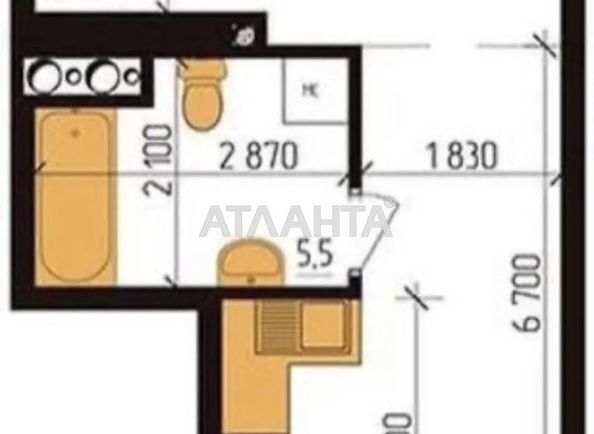 1-room apartment apartment by the address st. Ul Nagornaya (area 40,0 m2) - Atlanta.ua - photo 12