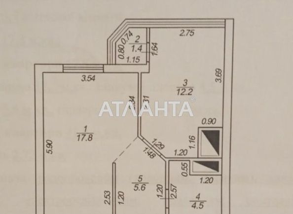 1-комнатная квартира по адресу ул. Руставели шота (площадь 41,5 м2) - Atlanta.ua - фото 9