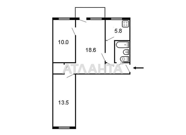3-rooms apartment apartment by the address st. Dovzhenko (area 56,0 m2) - Atlanta.ua - photo 2