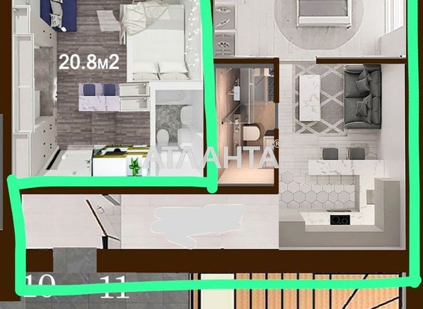 1-room apartment apartment by the address st. Promyshlennaya (area 28,0 m2) - Atlanta.ua - photo 15