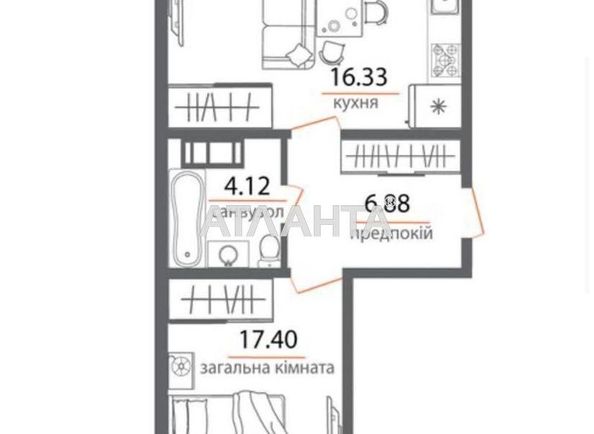 1-room apartment apartment by the address st. Ul Stetsenko (area 49,6 m2) - Atlanta.ua - photo 13