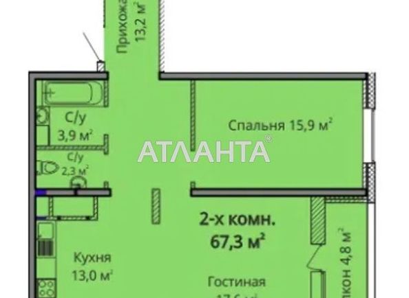 2-rooms apartment apartment by the address st. Zhabotinskogo Proletarskaya (area 70,0 m2) - Atlanta.ua - photo 6
