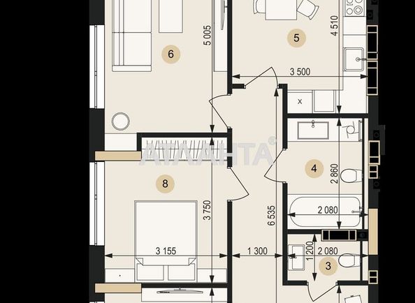 3-rooms apartment apartment by the address st. Pasechnaya ul (area 82,5 m²) - Atlanta.ua - photo 2