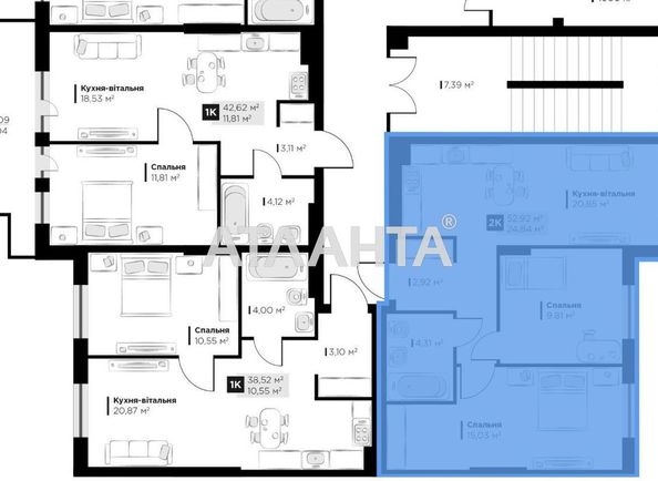 2-rooms apartment apartment by the address st. Galitskaya (area 52,9 m2) - Atlanta.ua - photo 6