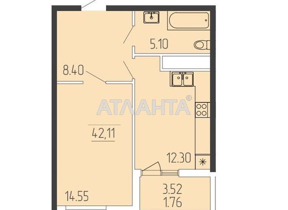 1-room apartment apartment by the address st. Krasnova (area 42,1 m2) - Atlanta.ua - photo 11