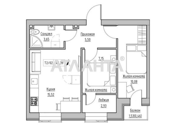 2-rooms apartment apartment by the address st. Spreysa (area 45,5 m2) - Atlanta.ua - photo 2