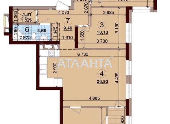 3-комнатная квартира по адресу ул. Всеволода Змиенка (площадь 93,0 м2) - Atlanta.ua - фото 2