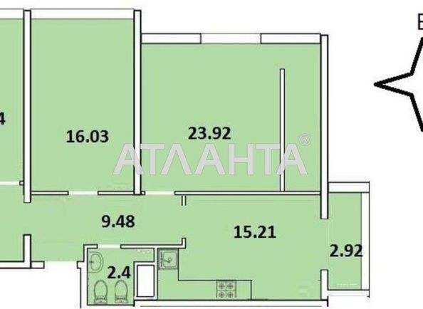 3-rooms apartment apartment by the address st. Zhemchuzhnaya (area 86,5 m2) - Atlanta.ua - photo 6