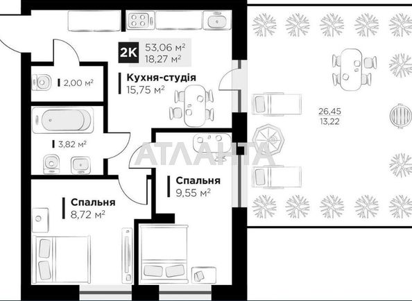 2-rooms apartment apartment by the address st. Pasechnaya ul (area 53,0 m2) - Atlanta.ua - photo 6