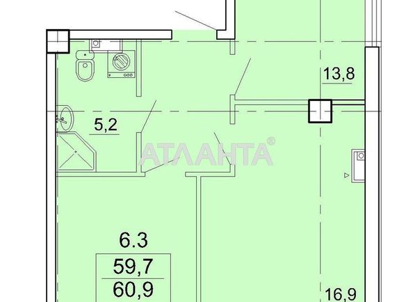 2-rooms apartment apartment by the address st. Karantinnaya Lizoguba (area 60,4 m2) - Atlanta.ua - photo 2