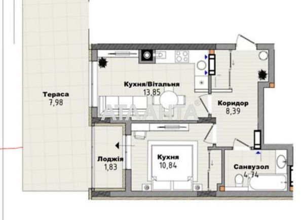 1-room apartment apartment by the address st. Truskavetskaya ul (area 39,6 m2) - Atlanta.ua