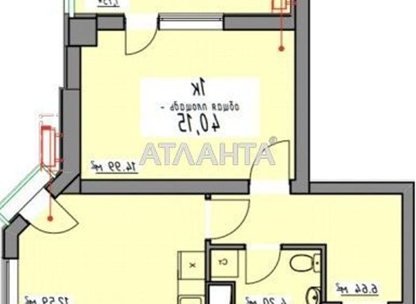 1-комнатная квартира по адресу Курортный пер. (площадь 40,0 м2) - Atlanta.ua - фото 9