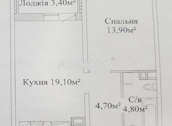 1-room apartment apartment by the address st. Varnenskaya (area 45,0 m2) - Atlanta.ua - photo 2