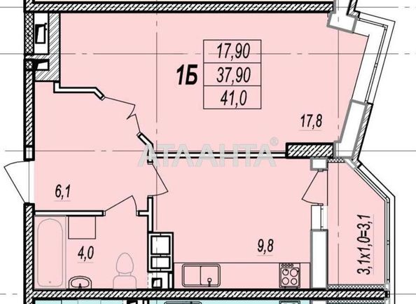 1-room apartment apartment by the address st. Prokhorovskaya Khvorostina (area 42,0 m2) - Atlanta.ua